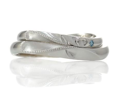 イニシャルをデザインしたオーダーメイド結婚指輪