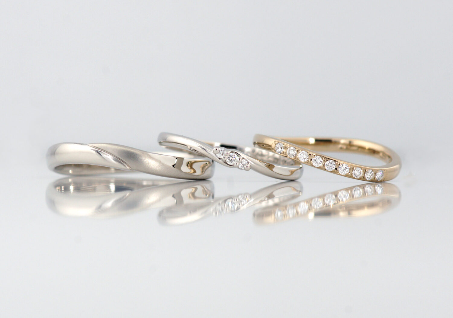 プラチナとシャンパンゴールドの組み合わせ✧