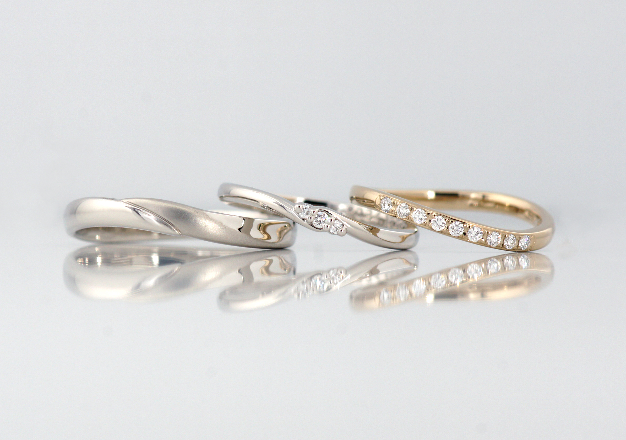 プラチナとシャンパンゴールドの組み合わせ✧