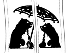 リアルな熊の相合傘