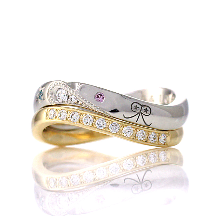 結婚指輪との重ねづけが出来るスイートテンリング(r-857)