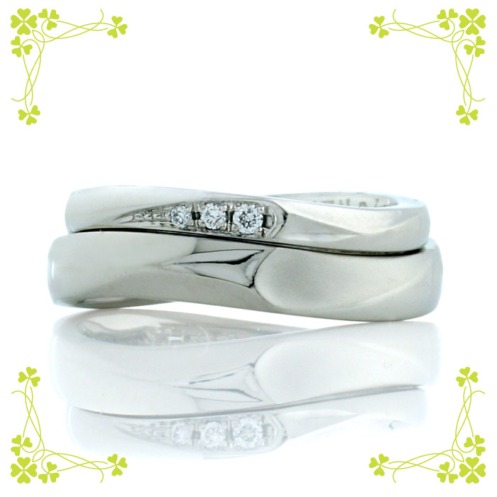 イニシャルAとNをデザインした結婚指輪(s007)