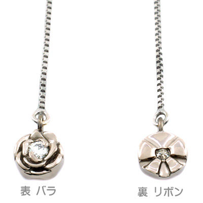 「Blooming rose」K18ダイヤモンドピアス